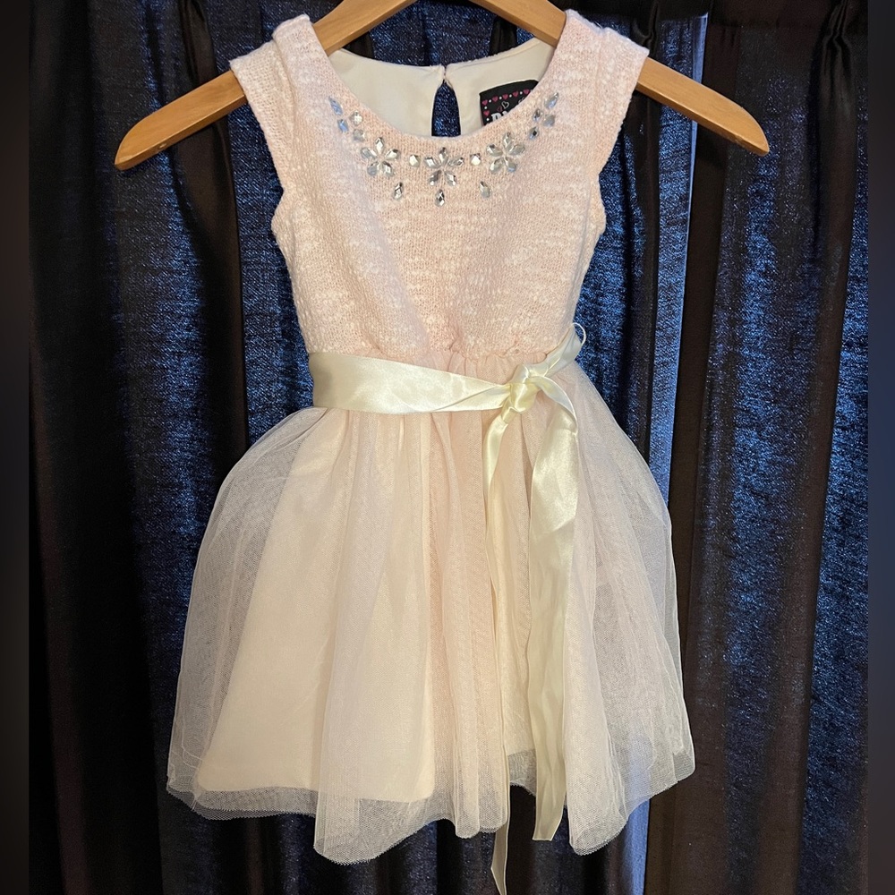 Girls pink winter dress